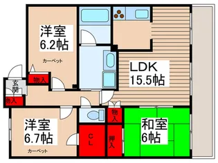 プライムガ-デン初石【3階】の間取り