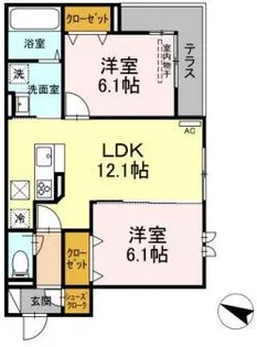 ゼフィール【1階】の間取り