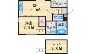 ハーモニーテラス六番【2階】の間取り