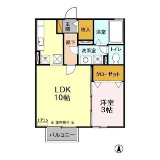 クオーレ A・B【1階】の間取り
