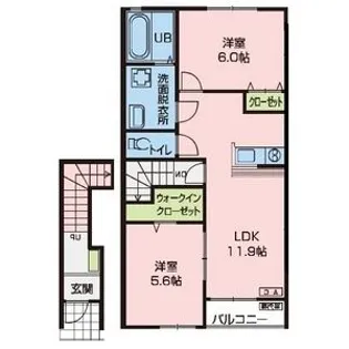 NJ三島町II【2階】の間取り