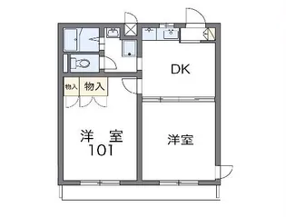 レオパレスサンローゼB【2階】の間取り