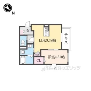 ルシエルクレールサクラ【1階】の間取り