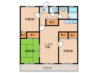 パサージュ若草A棟【2階】の間取り