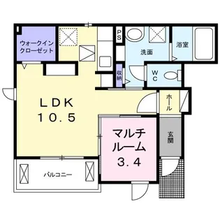 メゾンアラモードB【1階】の間取り