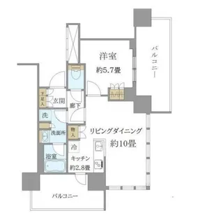 BrilliaTower浜離宮【4階】の間取り