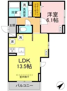 D Bless中野島【1階】の間取り