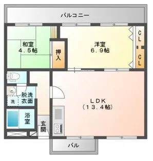 エル・セレーノ古川橋1棟・2棟【4階】の間取り