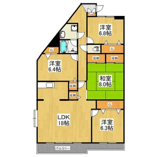 ロイヤルパレス-菊野台1丁目-【1階】の間取り