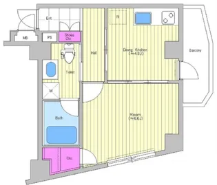 東京都港区芝浦1【マンション】の間取り
