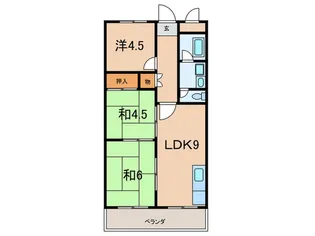 ハイツニュー多聞【5階】の間取り