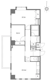 エムジー目黒駅前【13階】の間取り