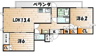 福岡県北九州市八幡東区石坪町【マンション】の間取り