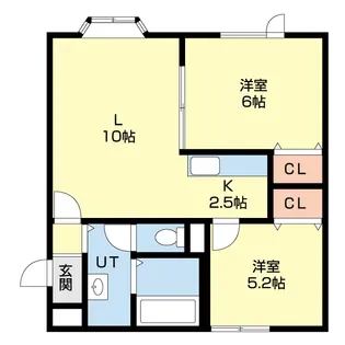 北海道登別市若山町3【アパート】の間取り