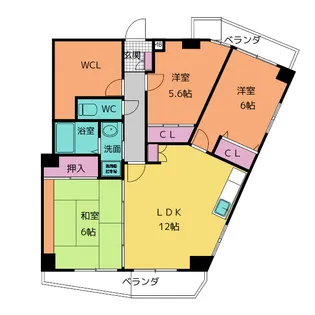 ヴィアーレマルフク南館【12階】の間取り
