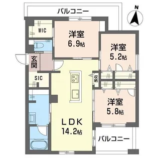 アルテアロゼア【3階】の間取り
