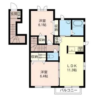 MULBERRY HEIGHTS B【2階】の間取り