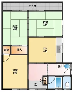 岩永アパート【1階】の間取り