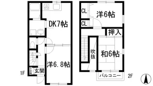 兵庫県伊丹市寺本5【一戸建】の間取り