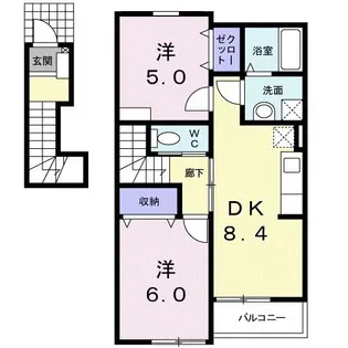 プラティーク・メゾン【2階】の間取り