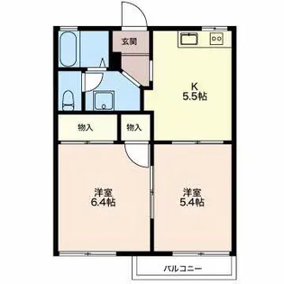 ヴィラ大柳【1階】の間取り