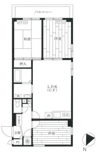 ライオンズマンション初台第二【6階】の間取り