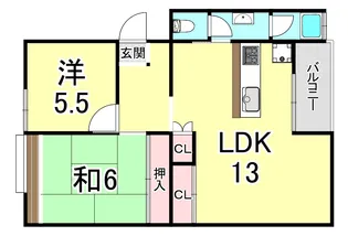 星陵台住宅1号棟【1階】の間取り