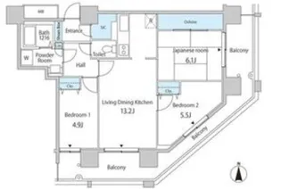 東京都中央区勝どき3【マンション】の間取り