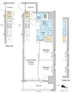 プラウドフラット三越前イースト【8階】の間取り