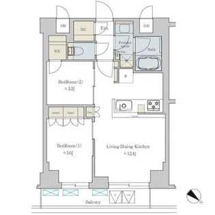 東京都文京区本駒込6【マンション】の間取り