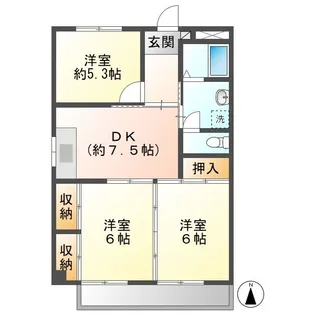 グリーンアップル【3階】の間取り