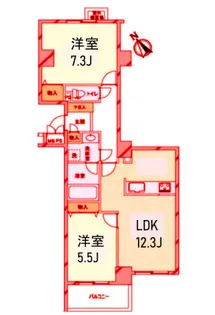 ワコーレ磯子【2階】の間取り