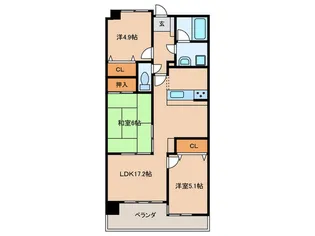 サンシティウエストパーク天白【9階】の間取り