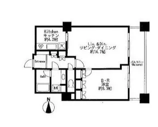 六本木ヒルズレジデンス B棟【23階】の間取り