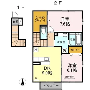 シャルール A【2階】の間取り
