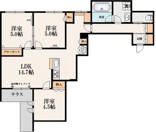 モフ・ヴィレッジ【1階】の間取り