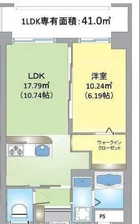 Bonheur chambre うむさ【4階】の間取り