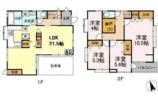 東京都葛飾区亀有3【一戸建】の間取り