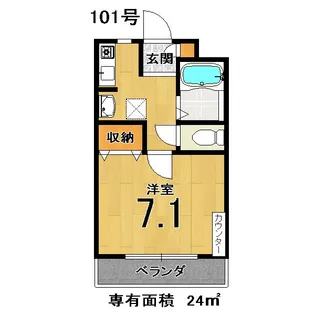 パルシャス深草【1階】の間取り