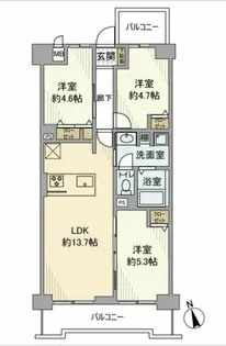 レジデンシャル戸田公園ザ・マークフィールド【2階】の間取り