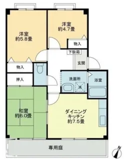フォブール竹峰B【1階】の間取り