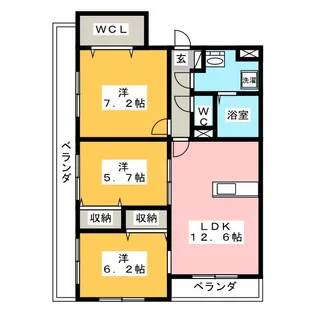 BLUETREE下戸祭【3階】の間取り