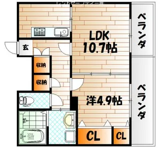 フェリシエ三萩野【3階】の間取り