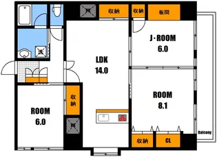マーキュリーシティ壱番館【2階】の間取り