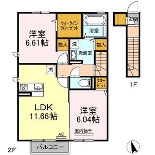 ソレイユI【2階】の間取り