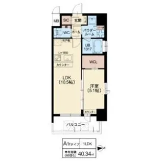 スプランディッド江坂3【8階】の間取り