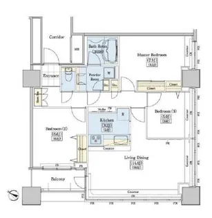 レジディアタワー上池袋(タワー棟)【4階】の間取り