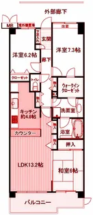 コスモ横浜常盤台公園【5階】の間取り