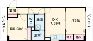 インタルシオ武庫之荘【2階】の間取り