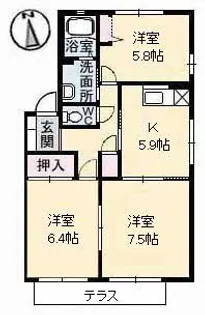 トータス井上 C棟【1階】の間取り